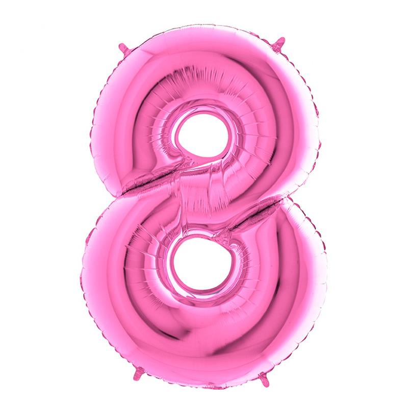 8 Rakam Grabo Fuşya Folyo Balon 102 cm