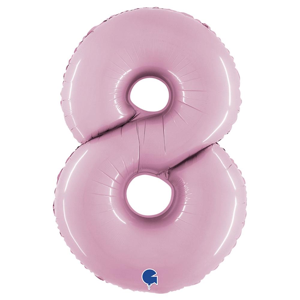 8 Rakam Grabo Pastel Pembe Folyo Balon 102 cm
