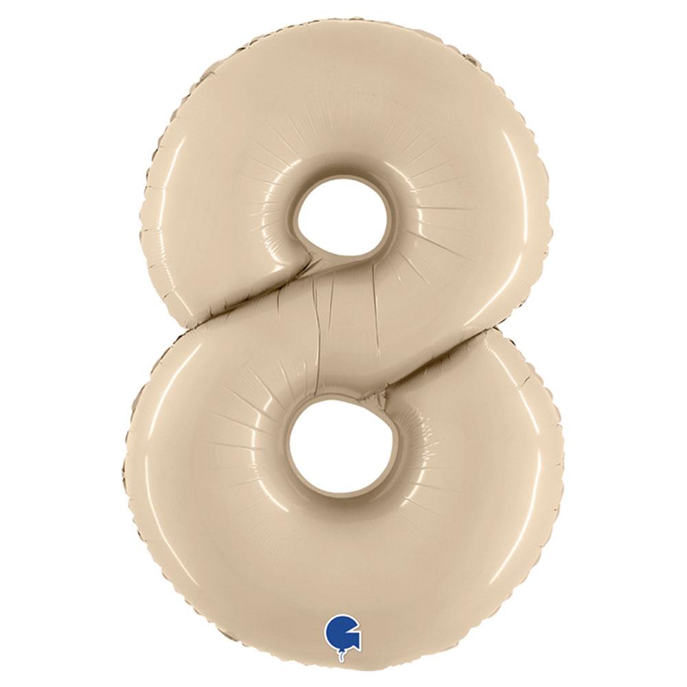 8 Rakam Grabo Saten Krem Folyo Balon 102 cm