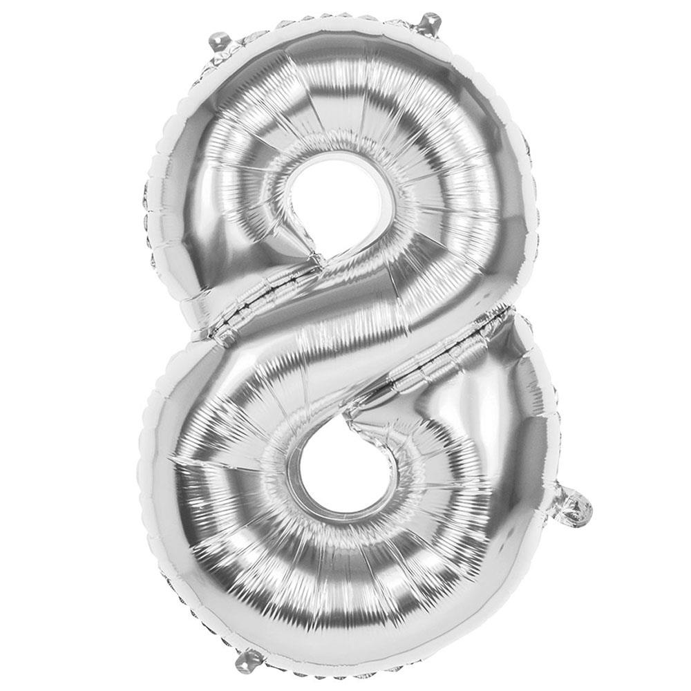 8 Rakam Gümüş Folyo Balon 100 cm