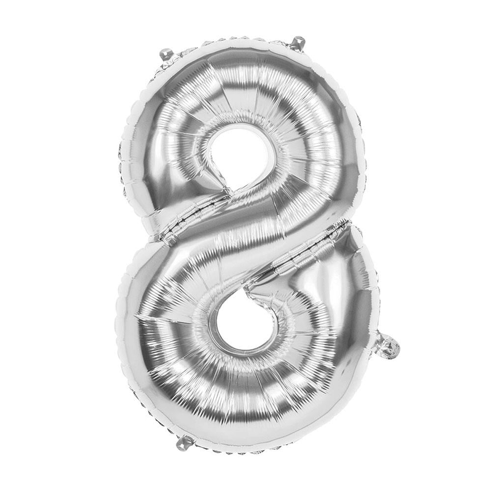 8 Rakam Gümüş Folyo Balon 70 cm