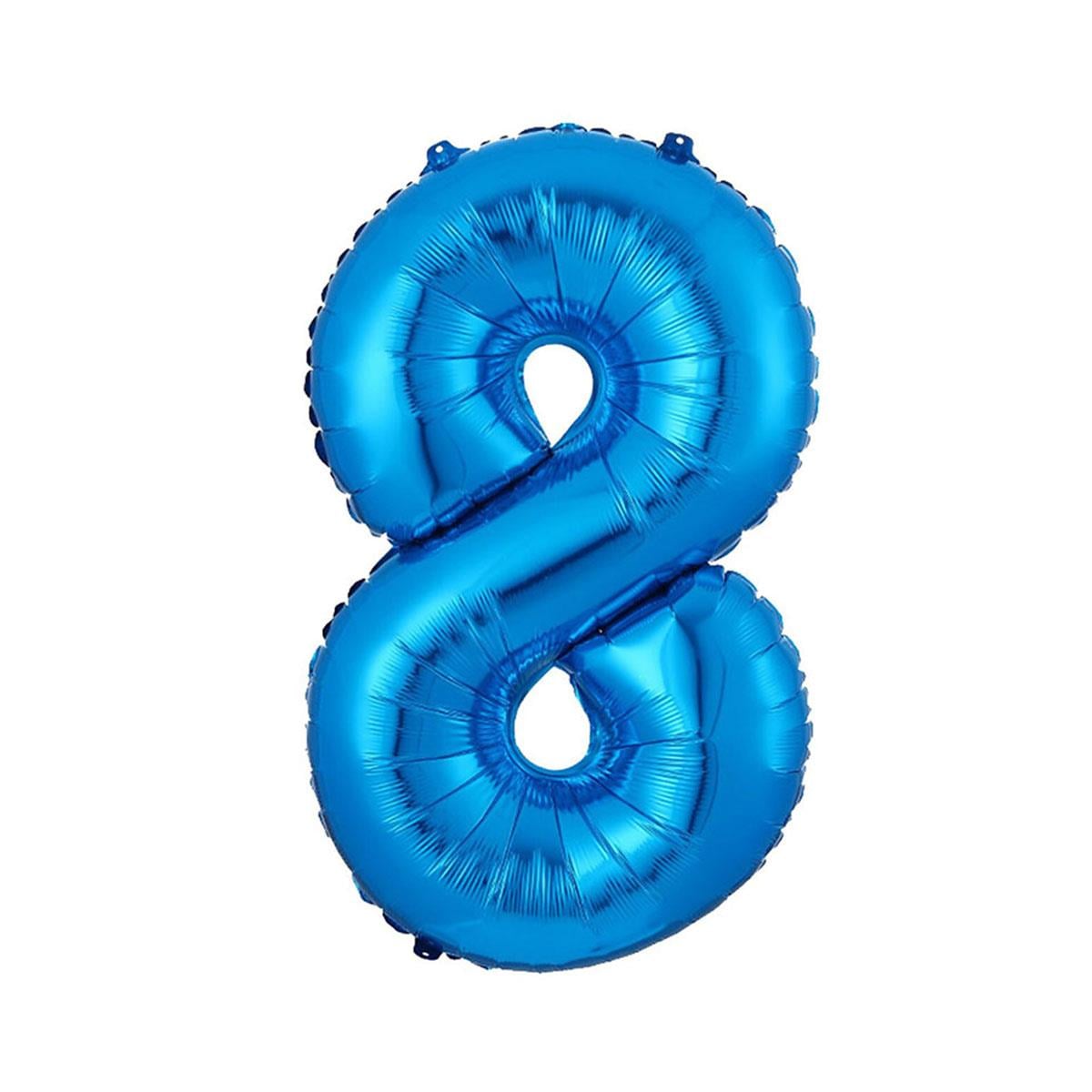 8 Rakam Mavi Folyo Balon 40 cm