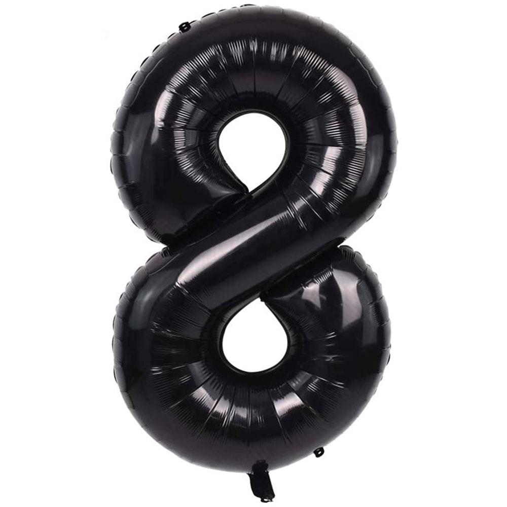 8 Rakam Siyah Folyo Balon 100 cm