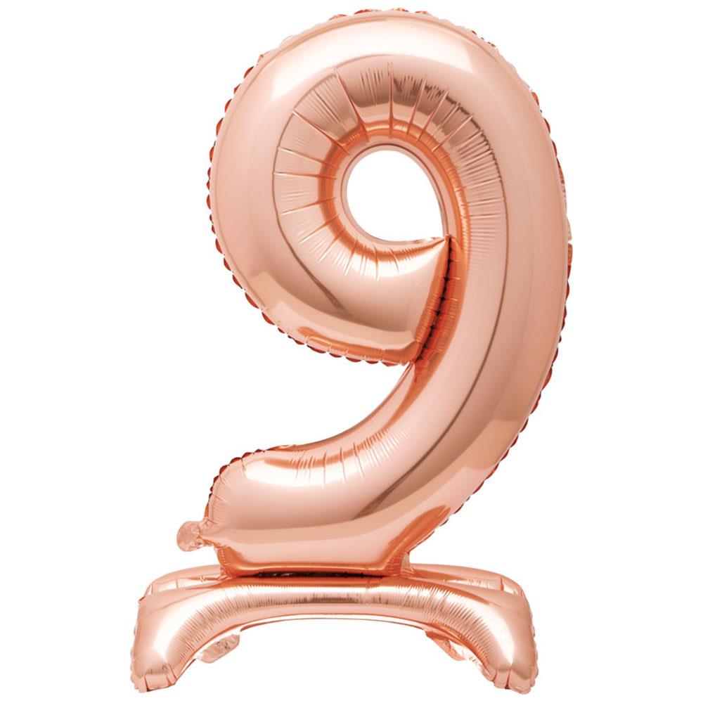 9 Rakam Ayakta Durabilen Rose Gold Folyo Balon 80 cm