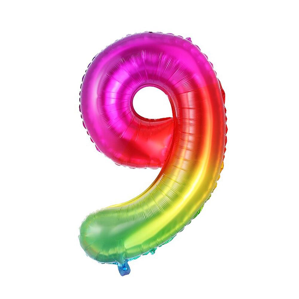 9 Rakam Gökkuşağı Folyo Balon 70 cm