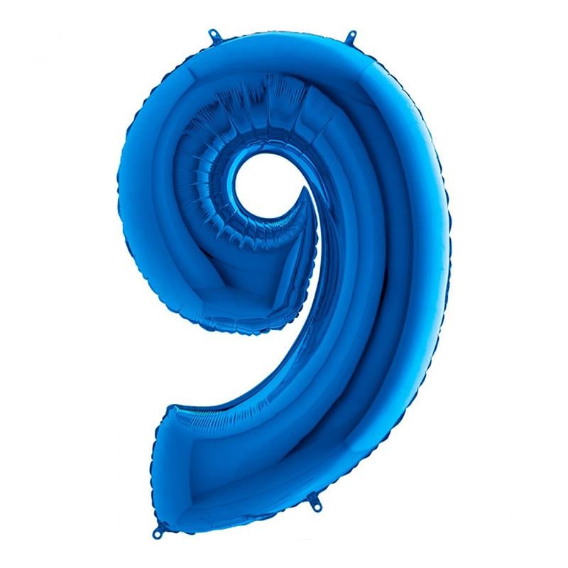 9 Rakam Grabo Mavi Folyo Balon 102 cm