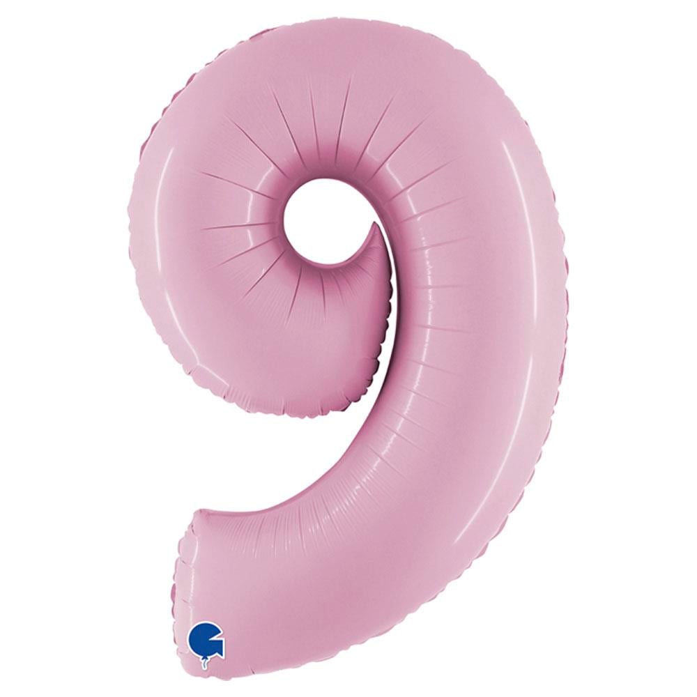 9 Rakam Grabo Pastel Pembe Folyo Balon 102 cm