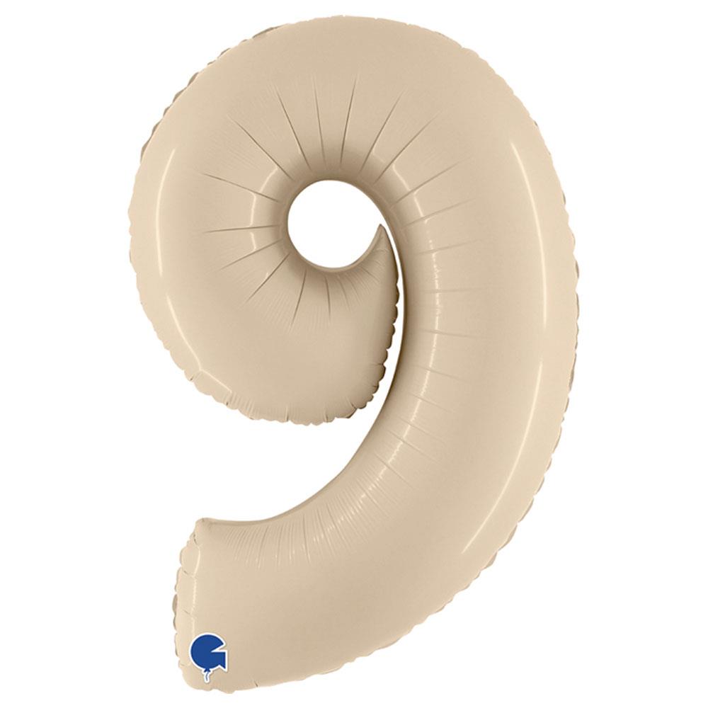 9 Rakam Grabo Saten Krem Folyo Balon 102 cm