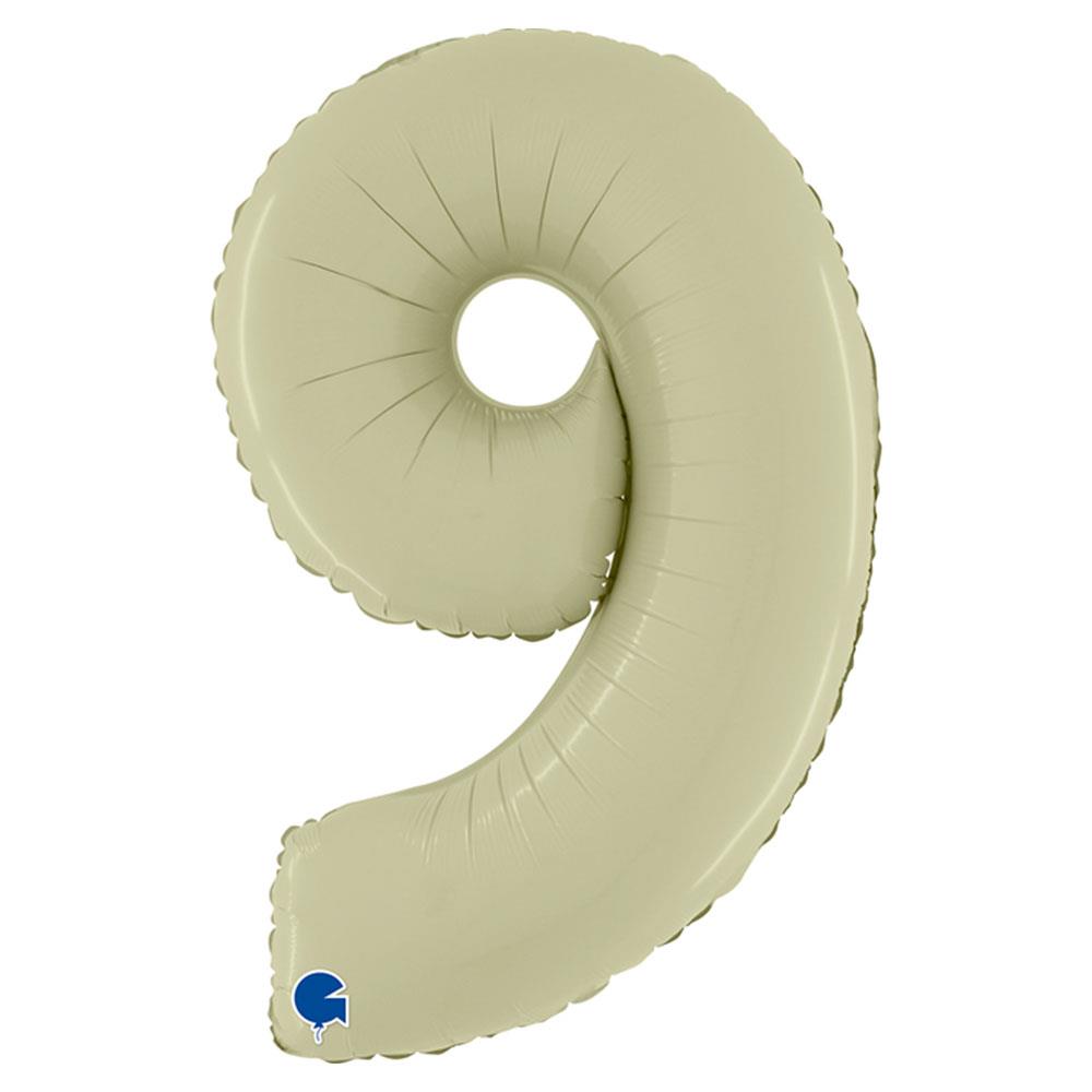 9 Rakam Grabo Saten Zeytin Yeşili  Folyo Balon 66 cm