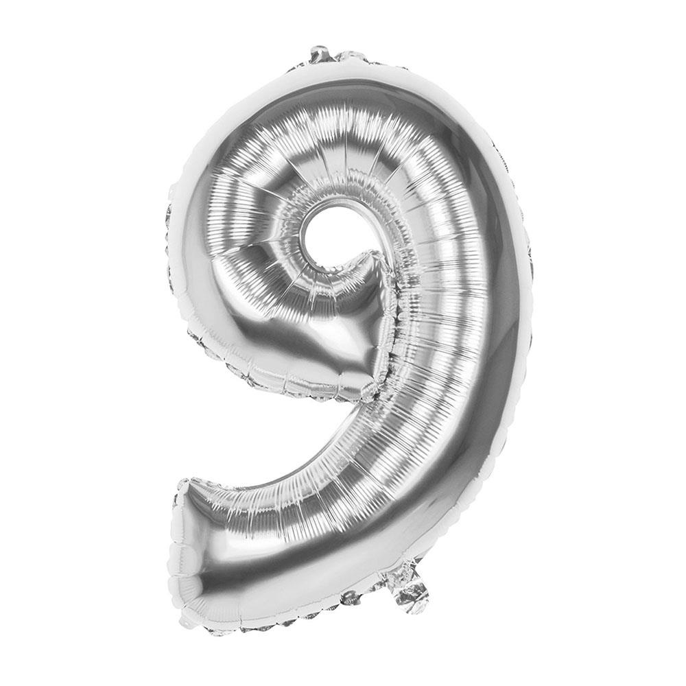9 Rakam Gümüş Folyo Balon 70 cm