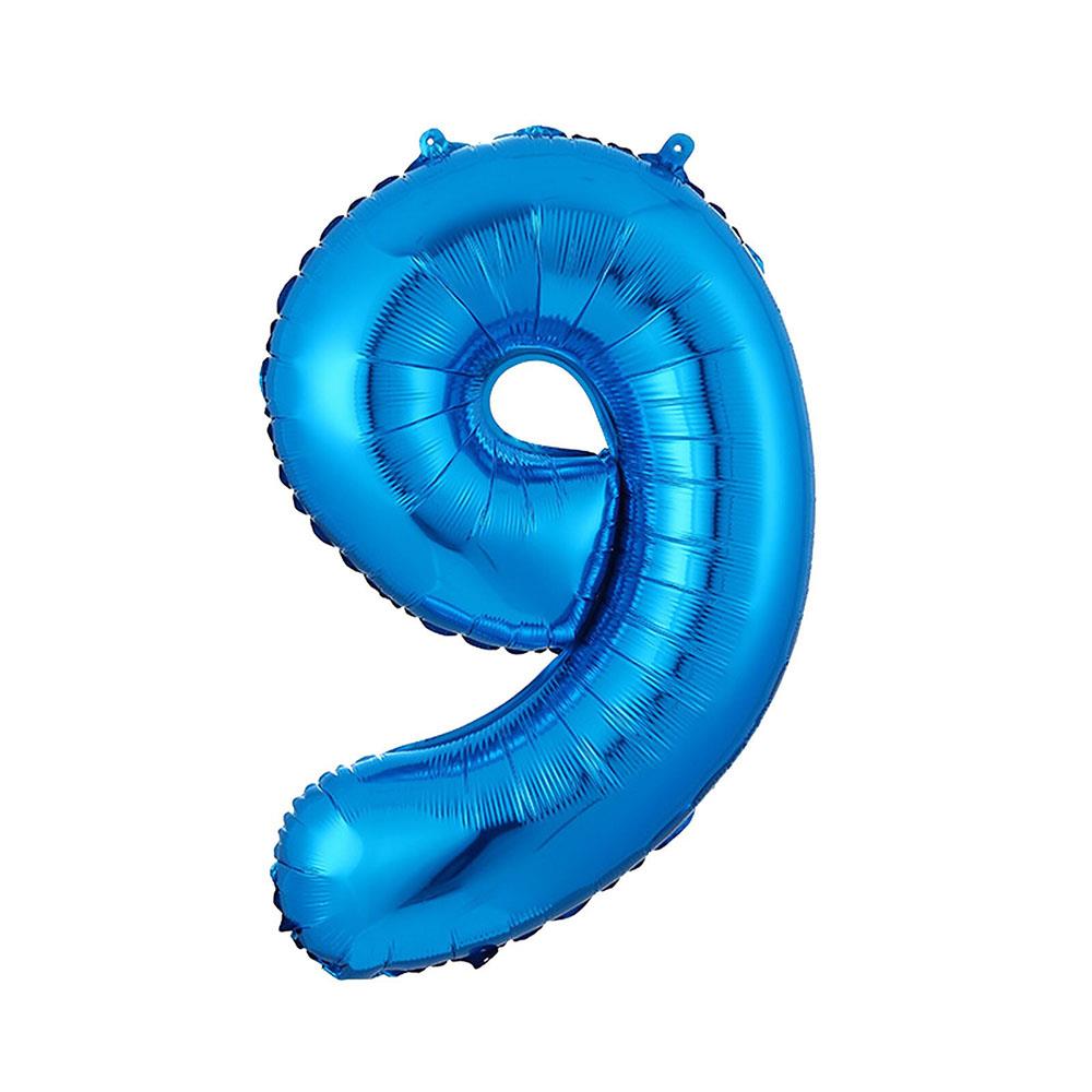 9 Rakam Mavi Folyo Balon 70 cm