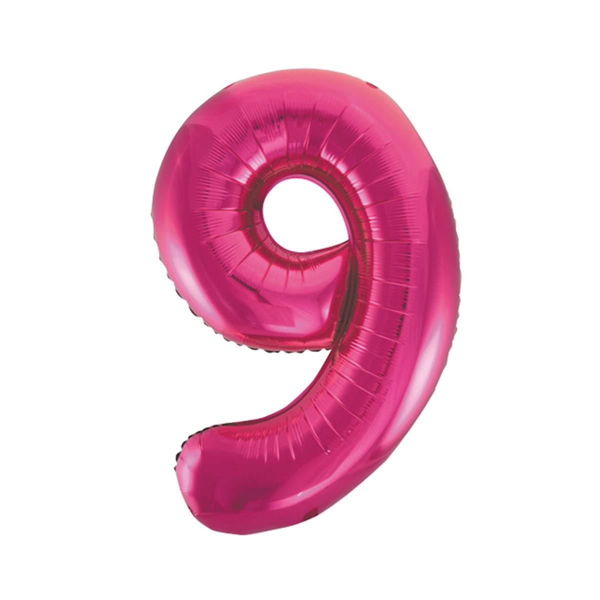 9 Rakam Pembe Folyo Balon 40 cm
