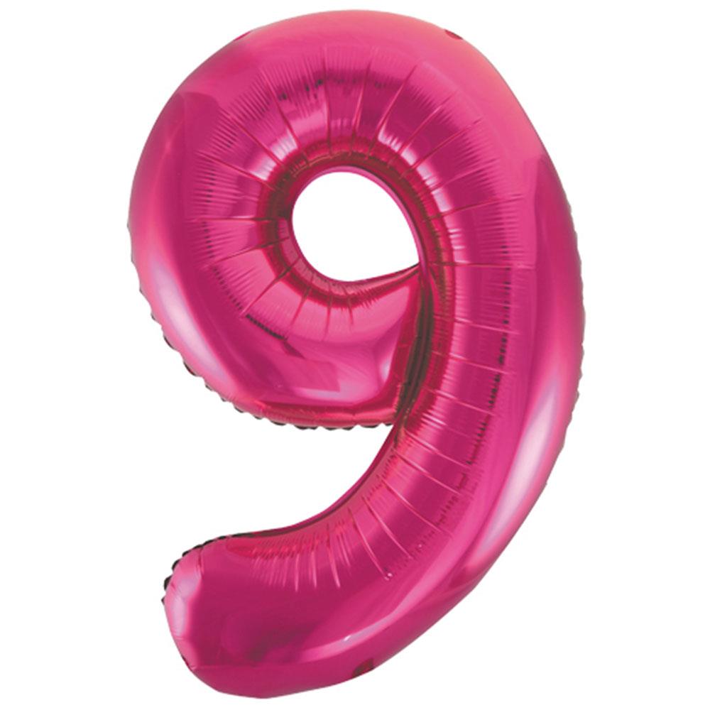 9 Rakam Pembe Folyo Balon 70 cm