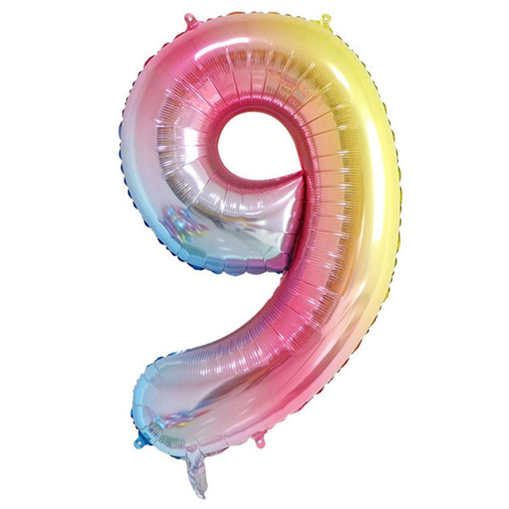 9 Rakam Rengarenk Folyo Balon 100 cm