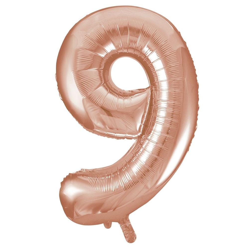 9 Rakam Rose Gold Folyo Balon 100 cm