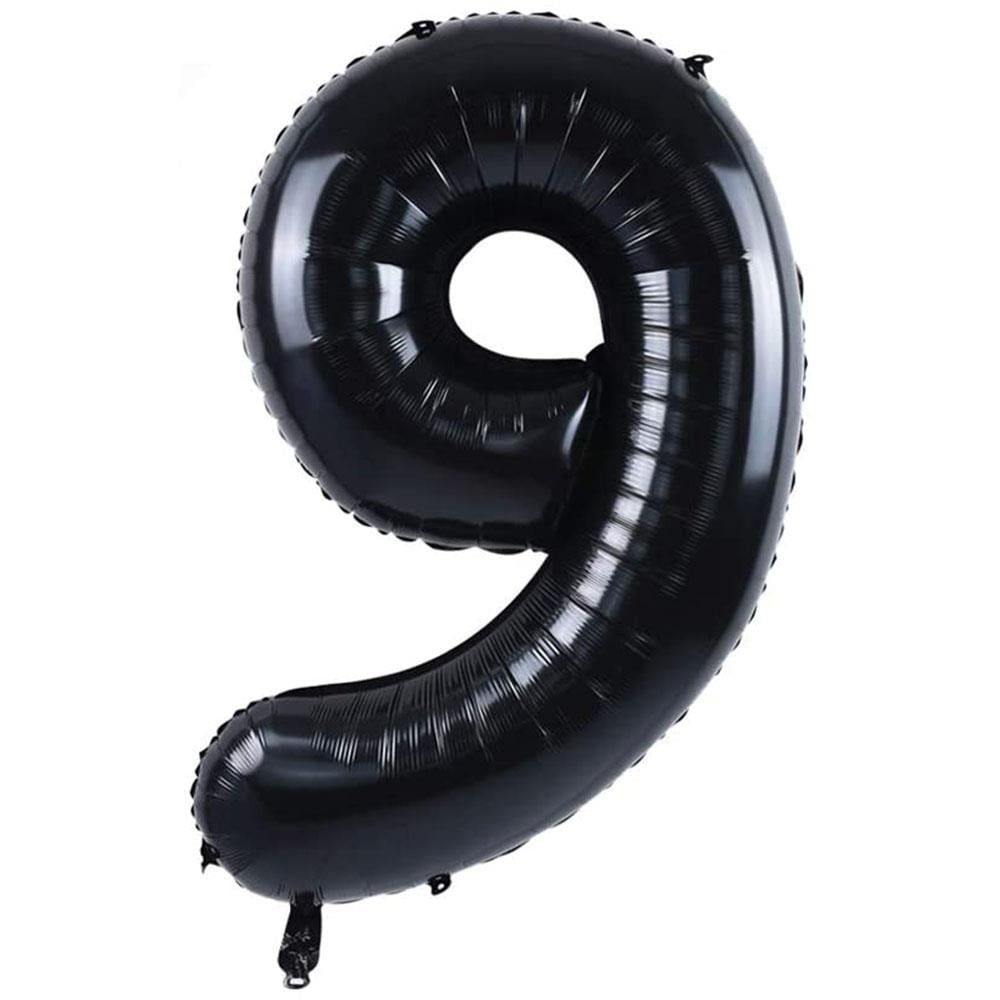 9 Rakam Siyah Folyo Balon 100 cm