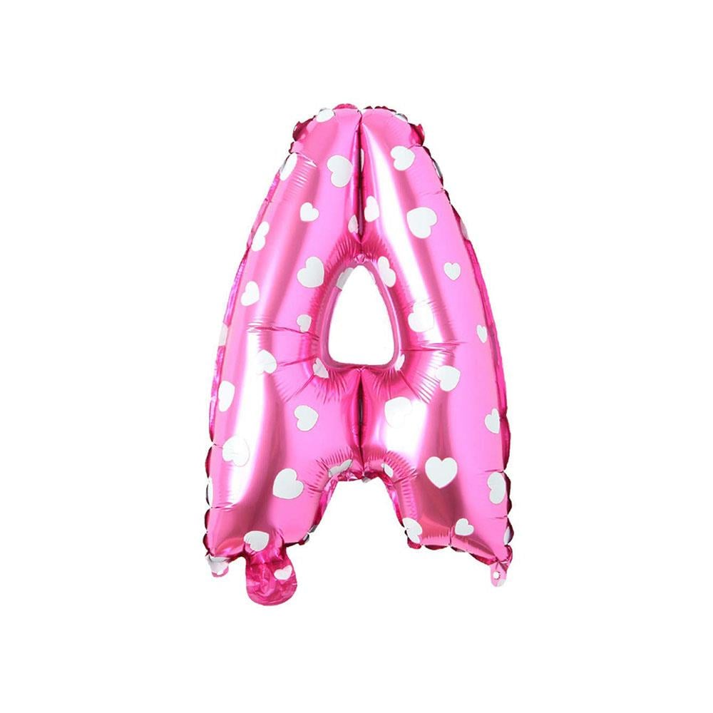 A Harf Pembe Kalp Folyo Balon 40 cm