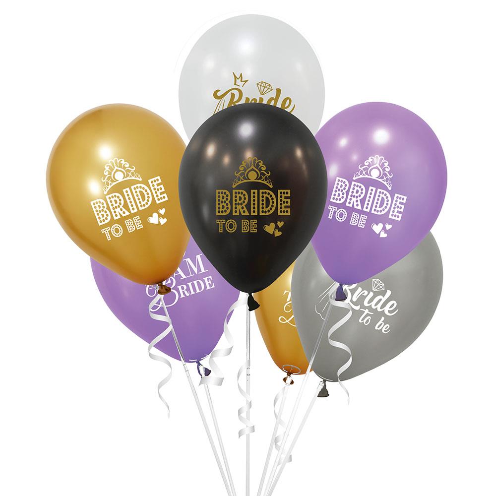 Altın Team Bride Baskılı Rengarenk Lateks Balon 10'lu