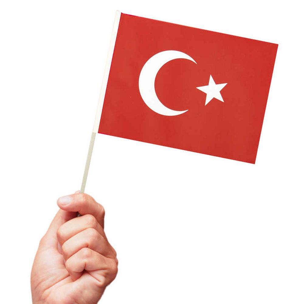 Ay Yıldız Büyük Boy Çıtalı Bayrak 20x30 cm 10'lu