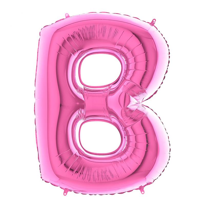 B Harf Grabo Fuşya Folyo Balon 102 cm