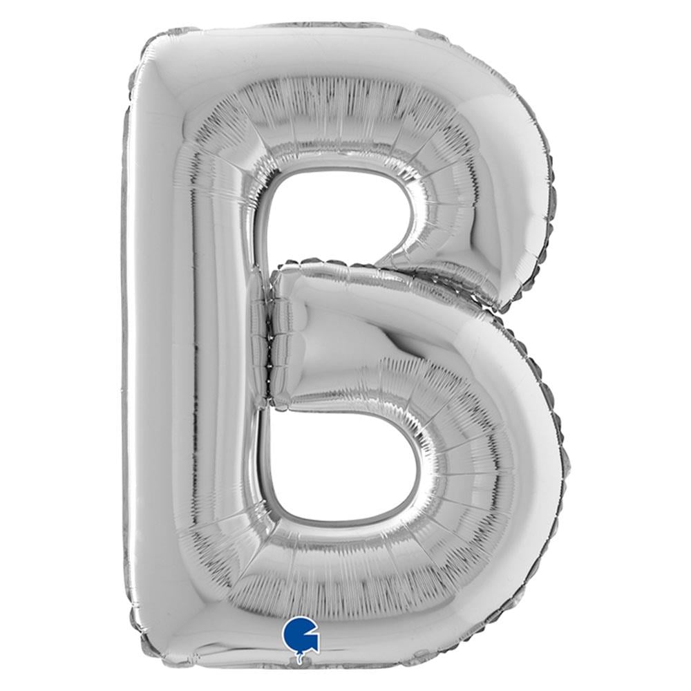 B Harf Grabo Gümüş Folyo Balon 66 cm