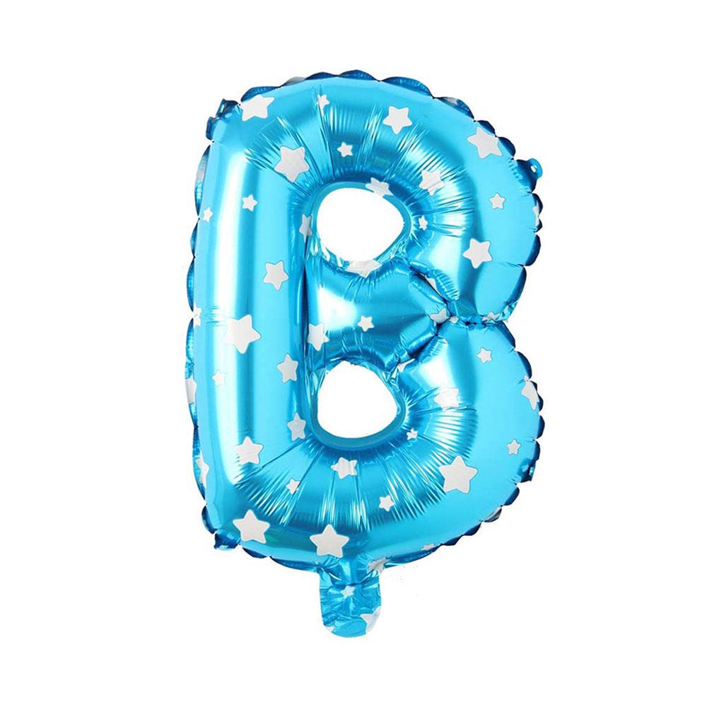 B Harf Mavi Yıldız Folyo Balon 70 cm