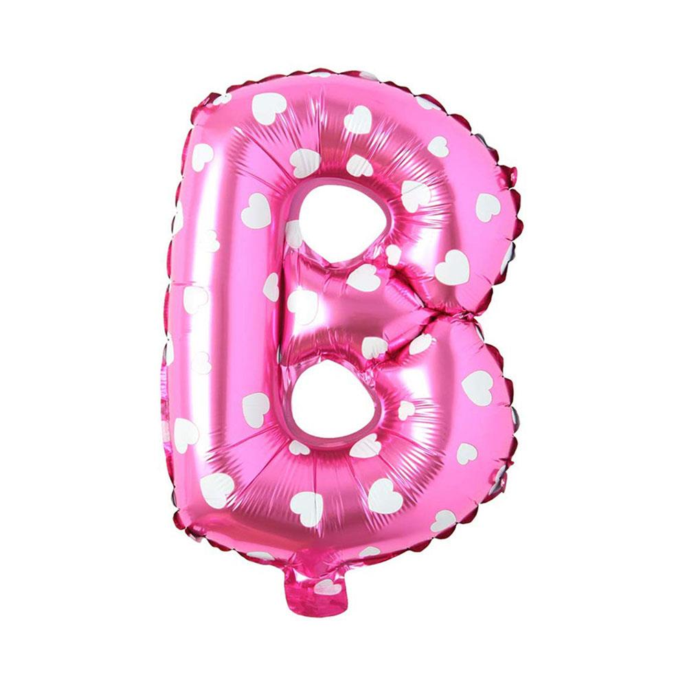 B Harf Pembe Kalp Folyo Balon 70 cm