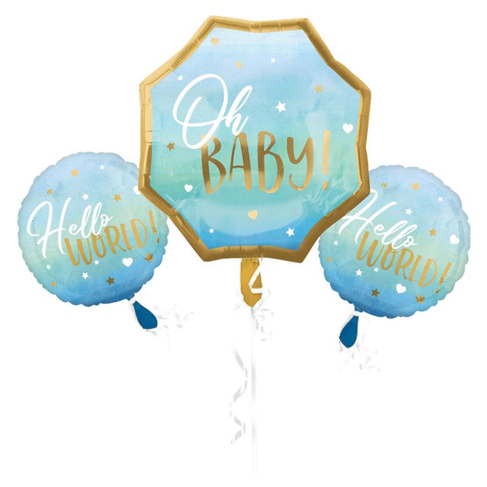 Baby Shower Mavi Folyo Balon Set 3'lü