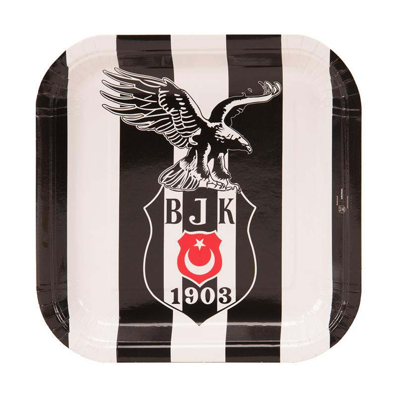Beşiktaş Kare Karton Tabak 23 cm 8'li