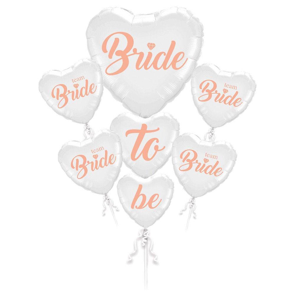 Bride To Be Beyaz Kalp Folyo Balon Set 5'li