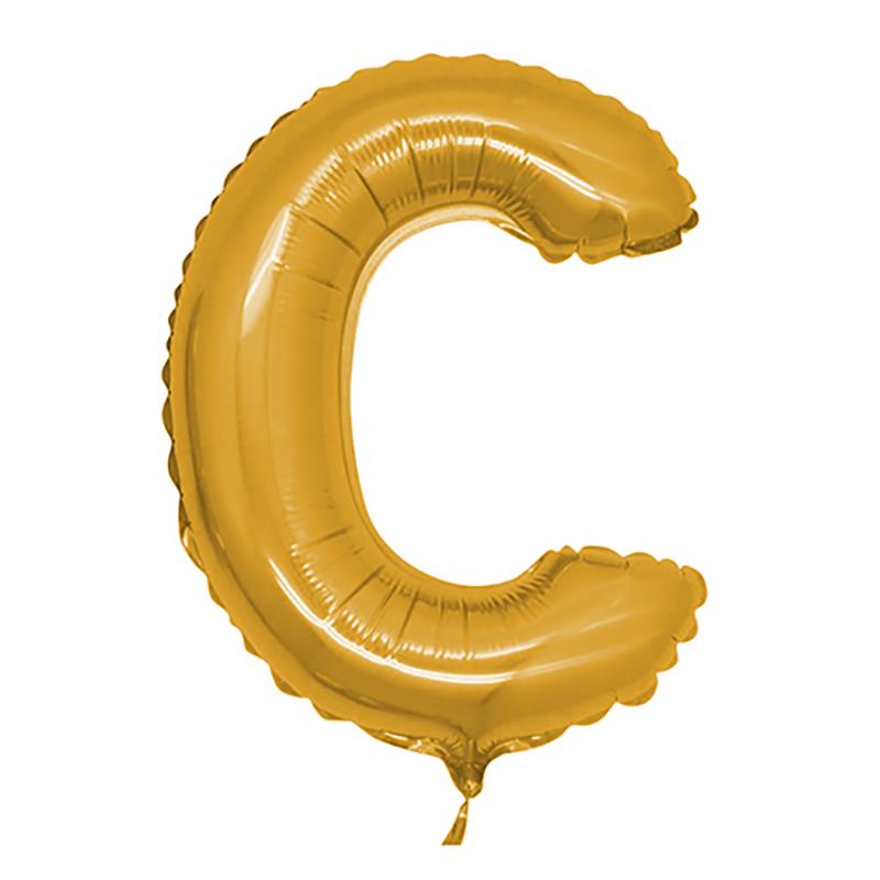 C Harf Altın Folyo Balon 100 cm
