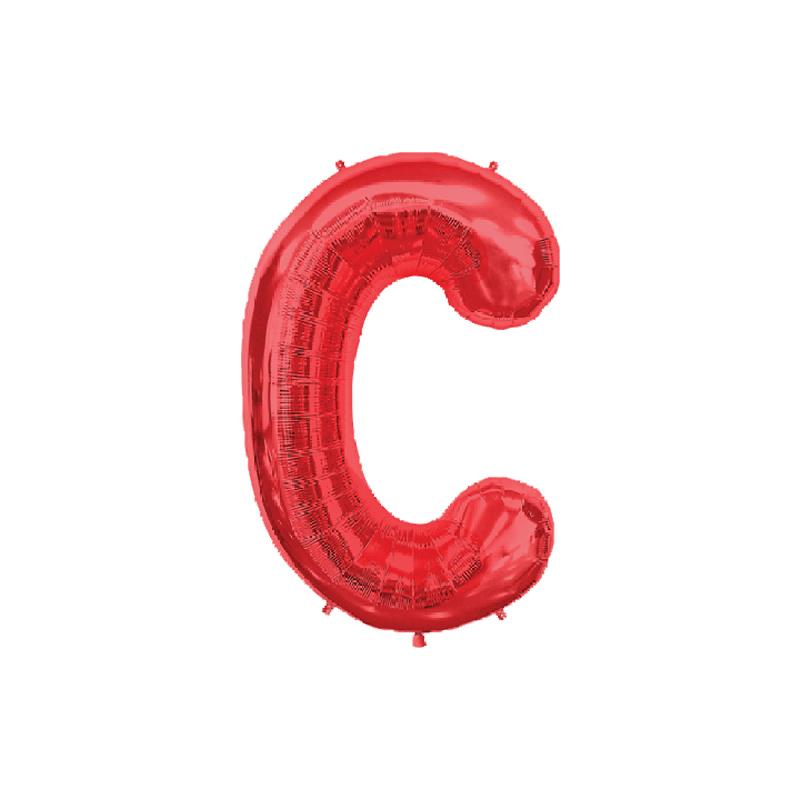 C Harf Kırmızı Folyo Balon 40 cm