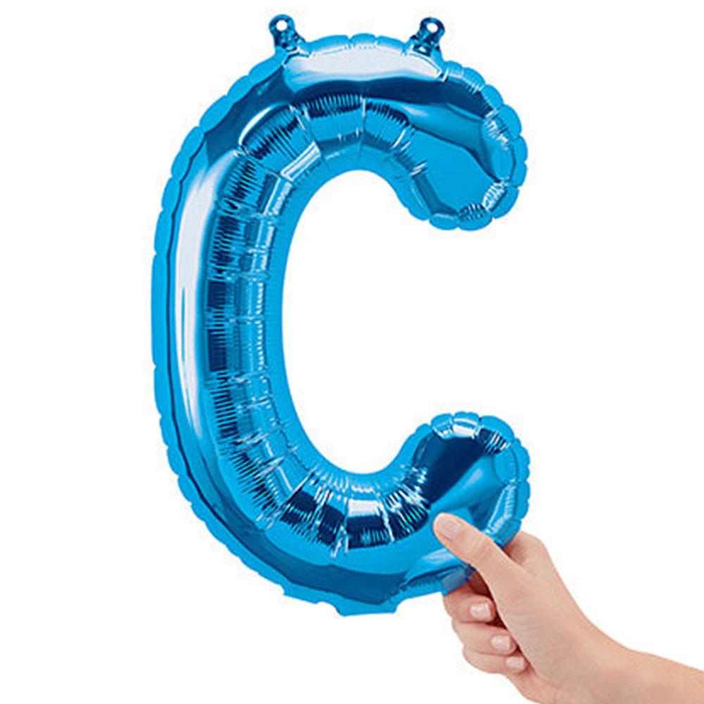C Harf Mavi Folyo Balon 40 cm