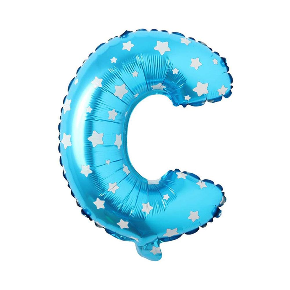 C Harf Mavi Yıldız Folyo Balon 70 cm