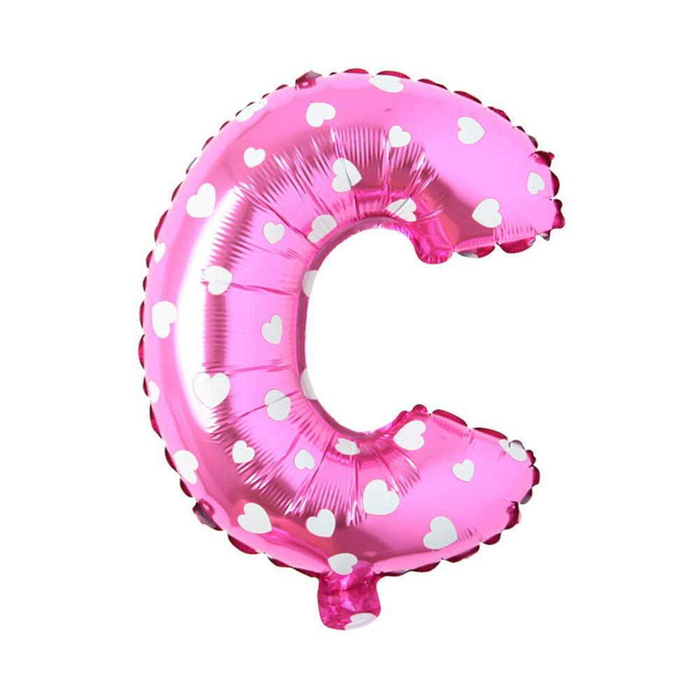 C Harf Pembe Kalp Folyo Balon 70 cm