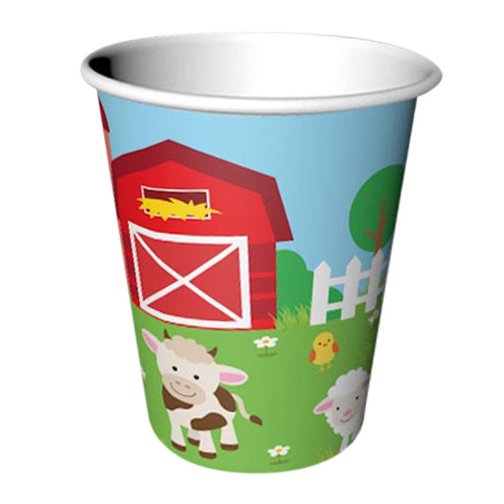 Çiftlik Hayvanları Karton Bardak 8'li