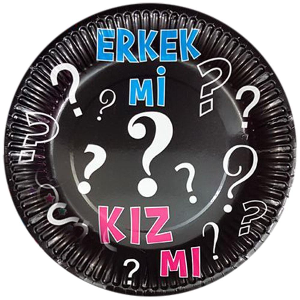 Cinsiyet Belirleme Temalı Karton Tabak 22 cm 8'li