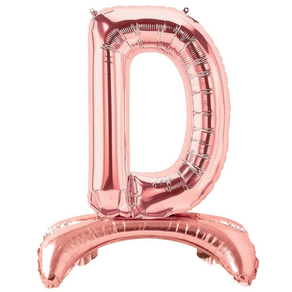 D Harf Ayakta Durabilen Rose Gold Folyo Balon 80 cm