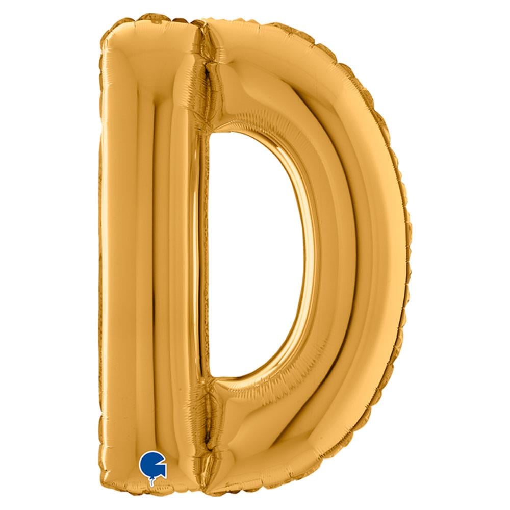 D Harf Grabo Altın Folyo Balon 66 cm