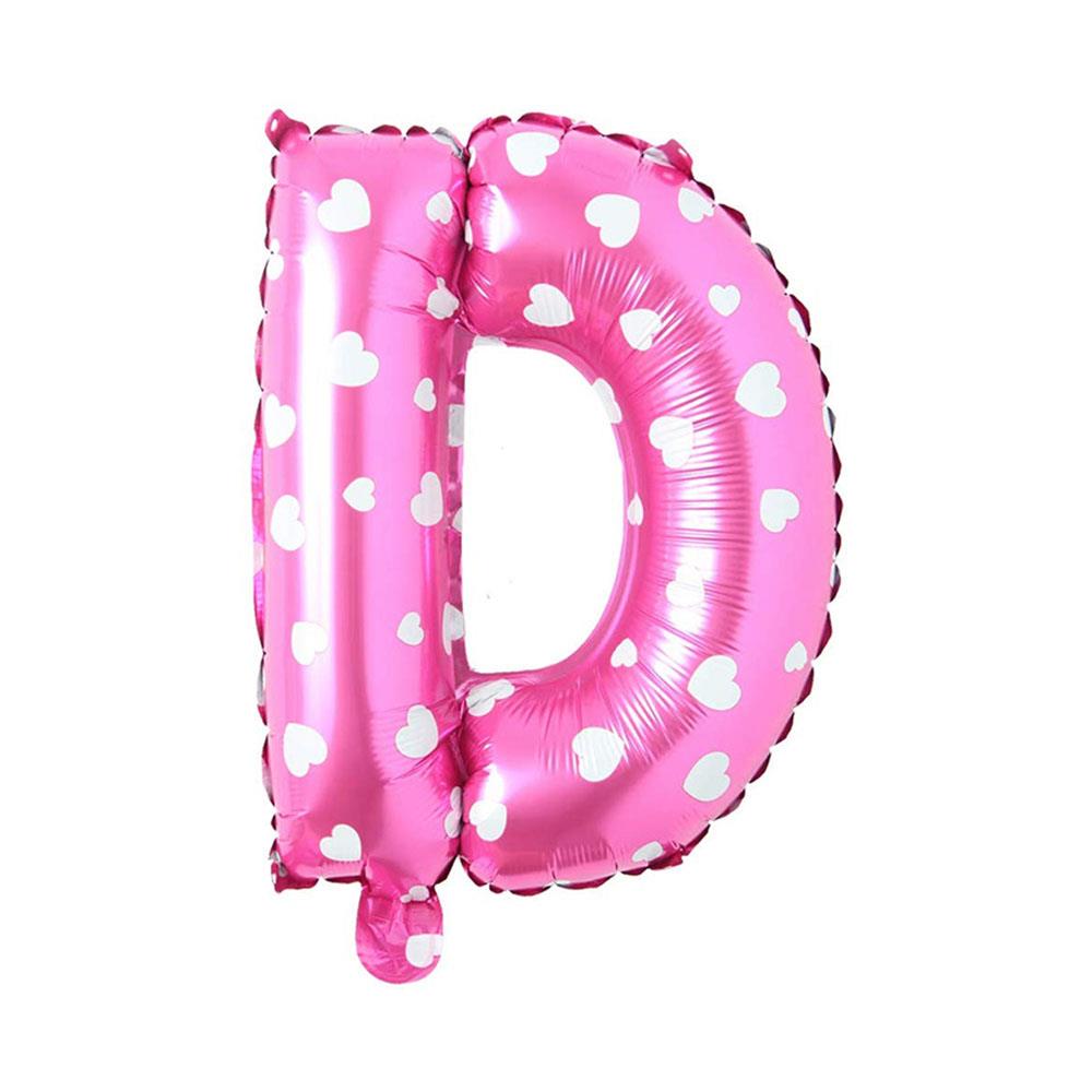 D Harf Pembe Kalp Folyo Balon 70 cm