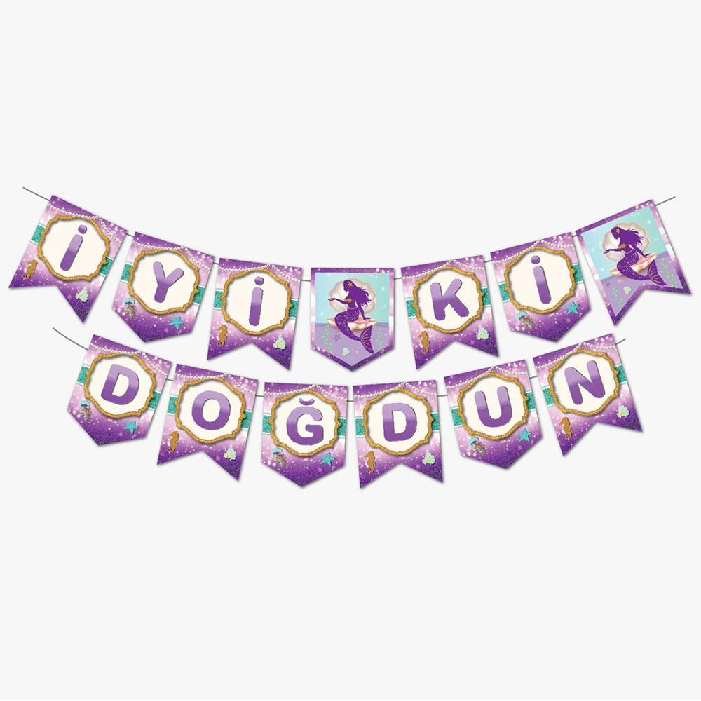 Deniz Kızı Temalı İyi ki Doğdun Harf Afiş