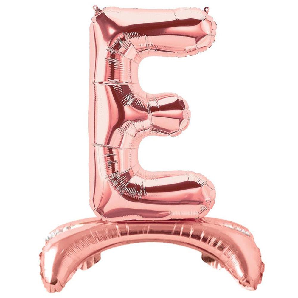 E Harf Ayakta Durabilen Rose Gold Folyo Balon 80 cm
