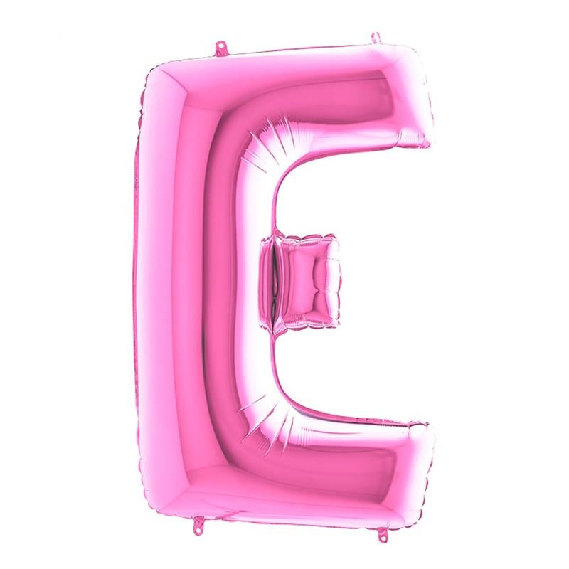 E Harf Grabo Fuşya Folyo Balon 102 cm