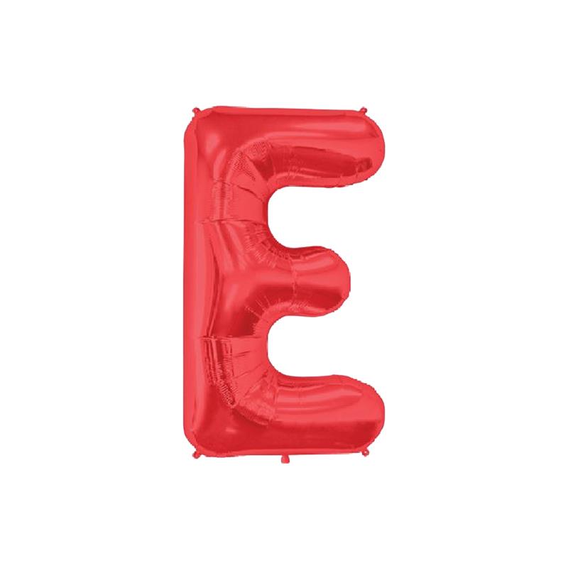 E Harf Kırmızı Folyo Balon 40 cm