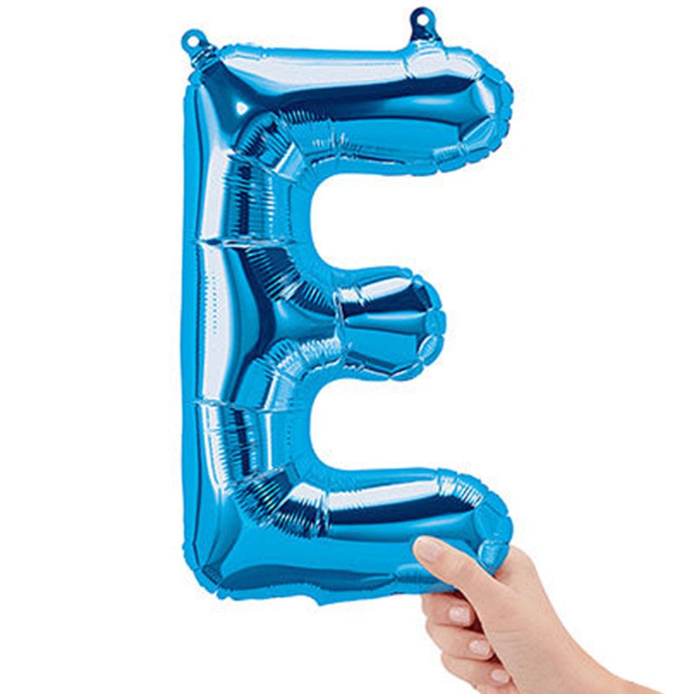 E Harf Mavi Folyo Balon 40 cm
