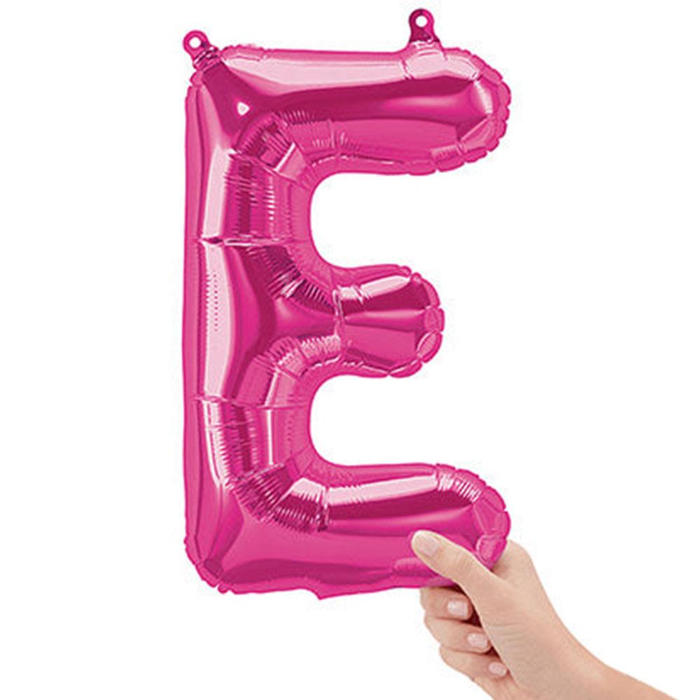 E Harf Pembe Folyo Balon 40 cm