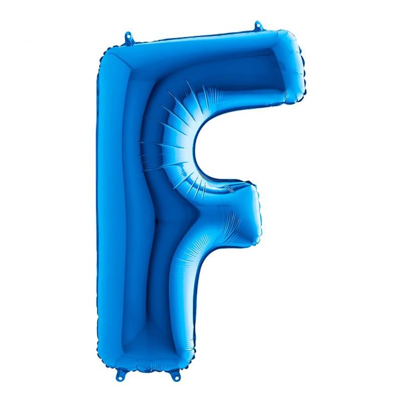 F Harf Grabo Mavi Folyo Balon 102 cm