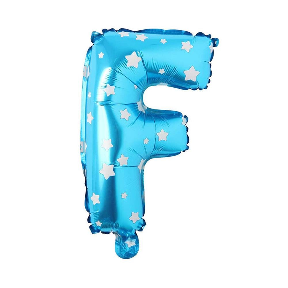 F Harf Mavi Yıldız Folyo Balon 70 cm