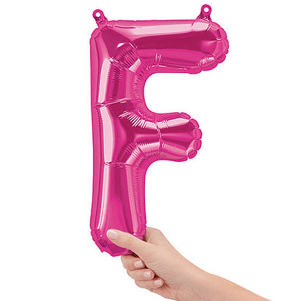 F Harf Pembe Folyo Balon 40 cm