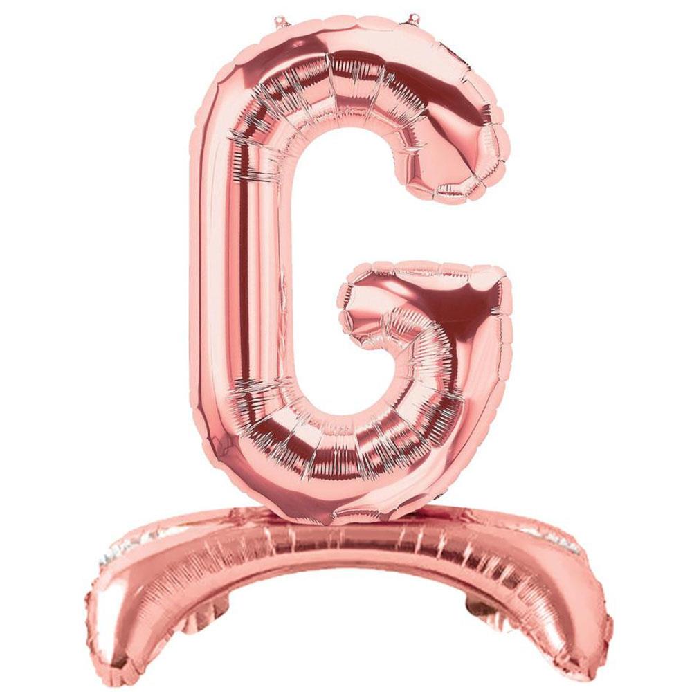 G Harf Ayakta Durabilen Rose Gold Folyo Balon 80 cm